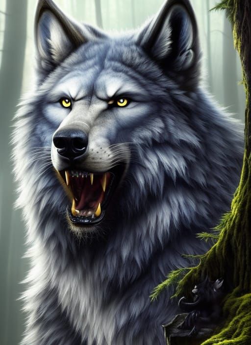 Majestic Werewolf Howling in Mystical Moonlight