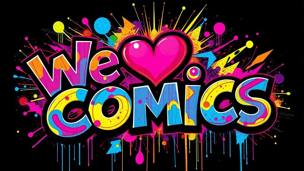 Vibrant Spray Paint Art: We Love Comics