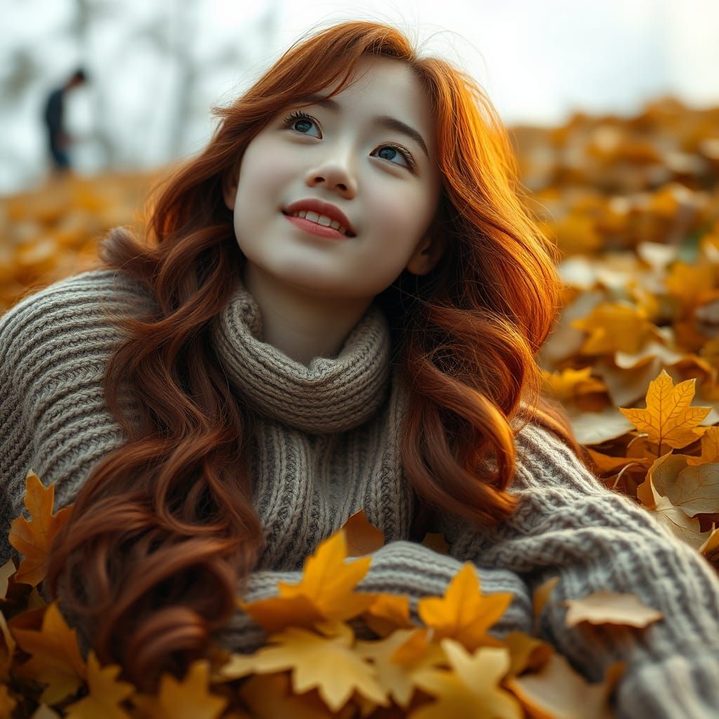 Autumn Reverie: Woman in Golden Light