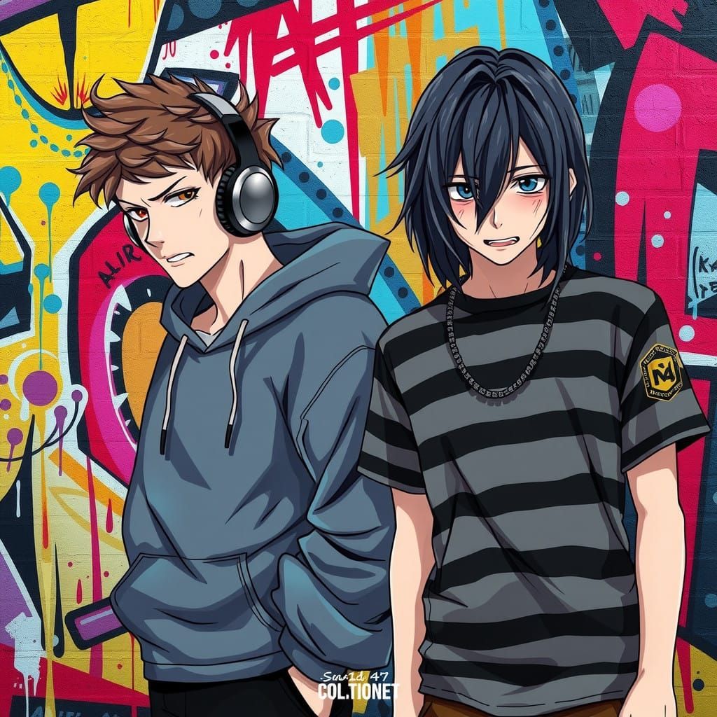 Melancholic Cityscape in Cyberpunk Anime Style