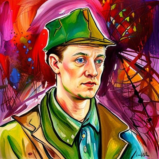 Robin Hood in Gouache Style With Bycocket Hat