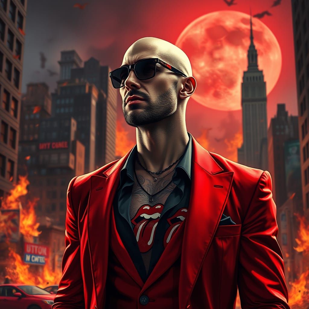 Handsome Lucifer Morningstar in Hyperrealistic Digital Paint...