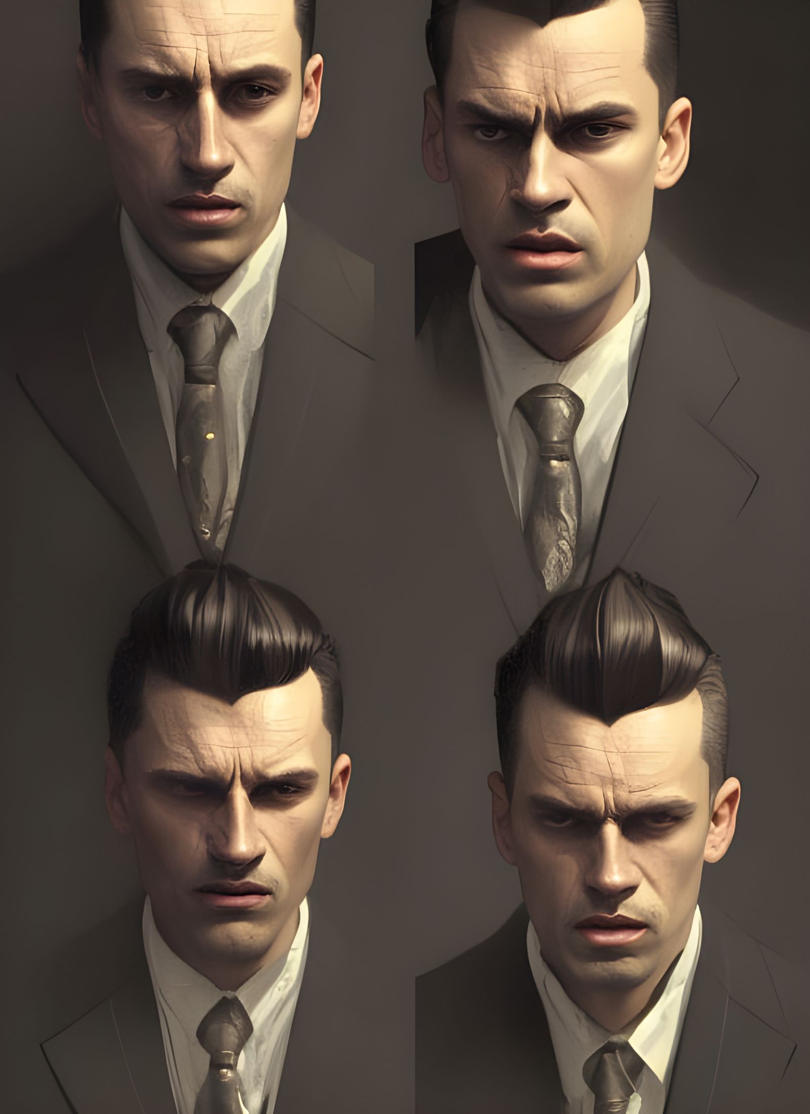 British Gangster Portrait in Art Nouveau Style
