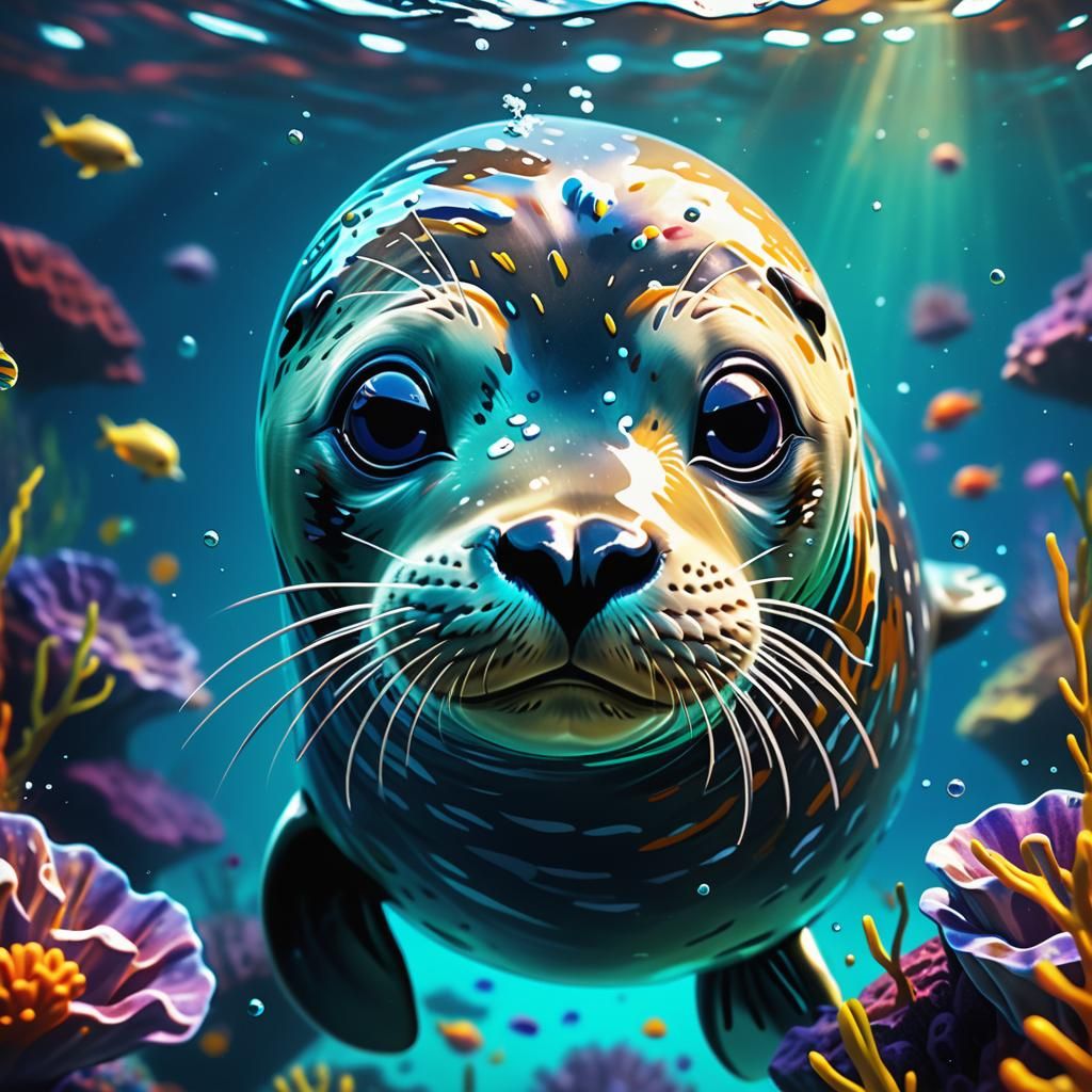 Surreal Underwater Adventure in Hyperrealistic Style