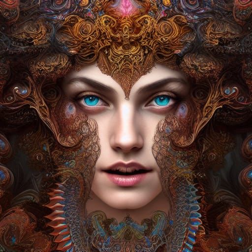 Fractal Queen: Hyper-Detailed Fantasy Concept Art