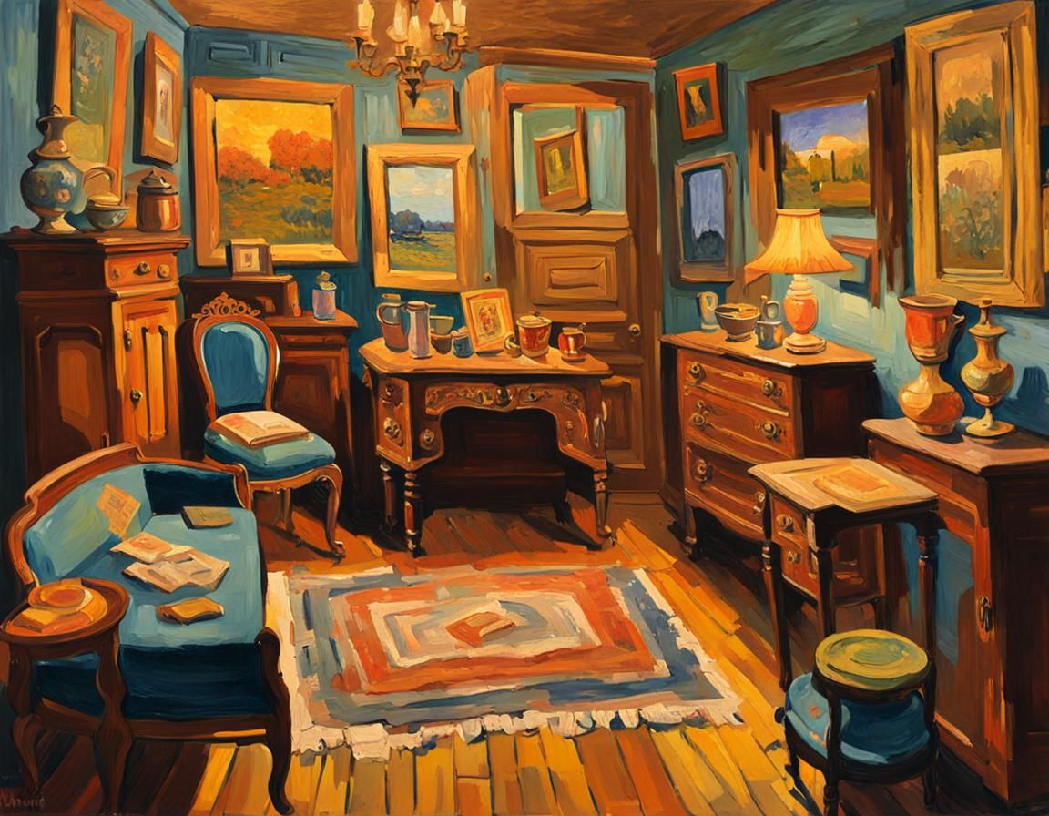 Impressionist Masterpiece of Antique Furniture