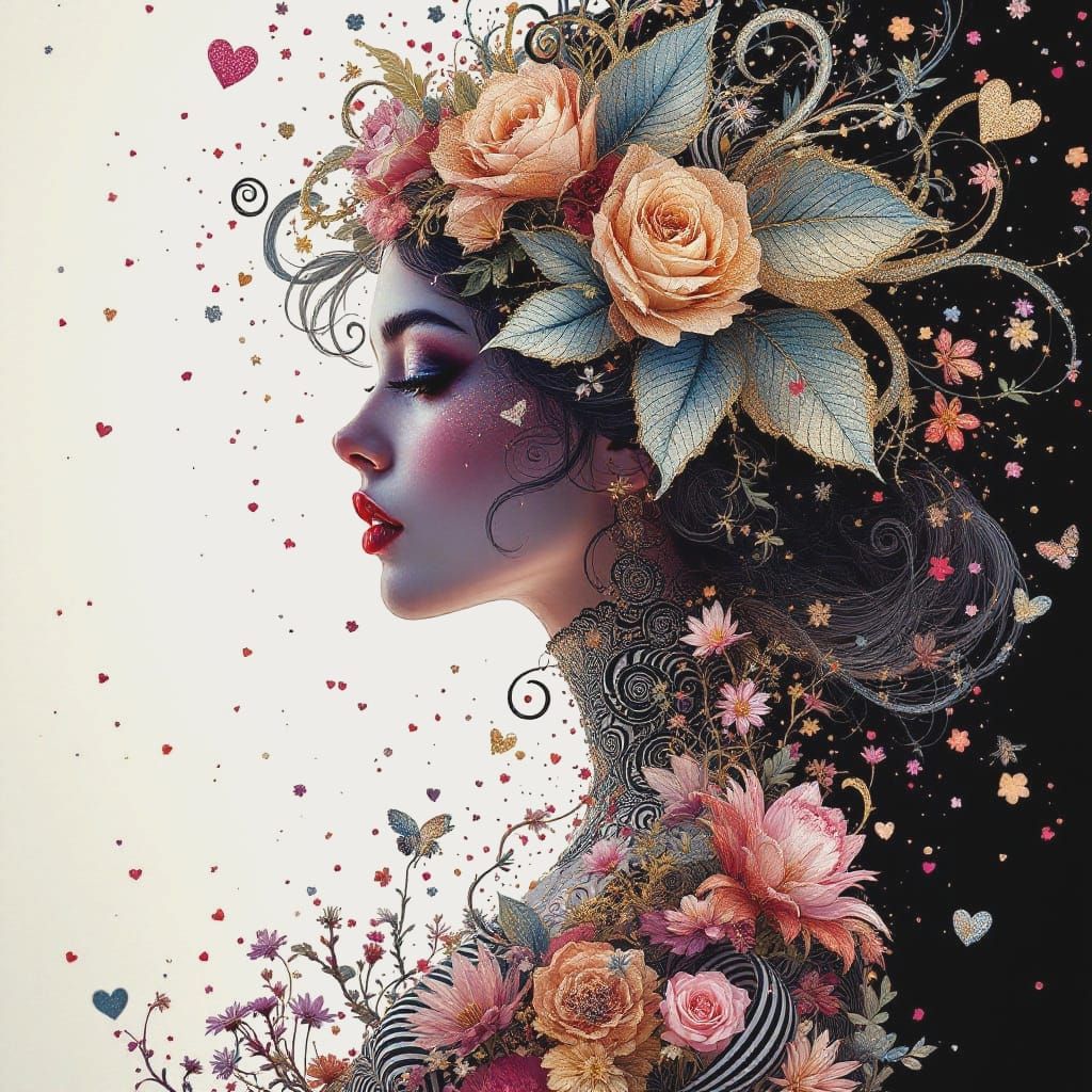 Surreal Surrealist Artwork with Vintage Fashion and Whimsica...