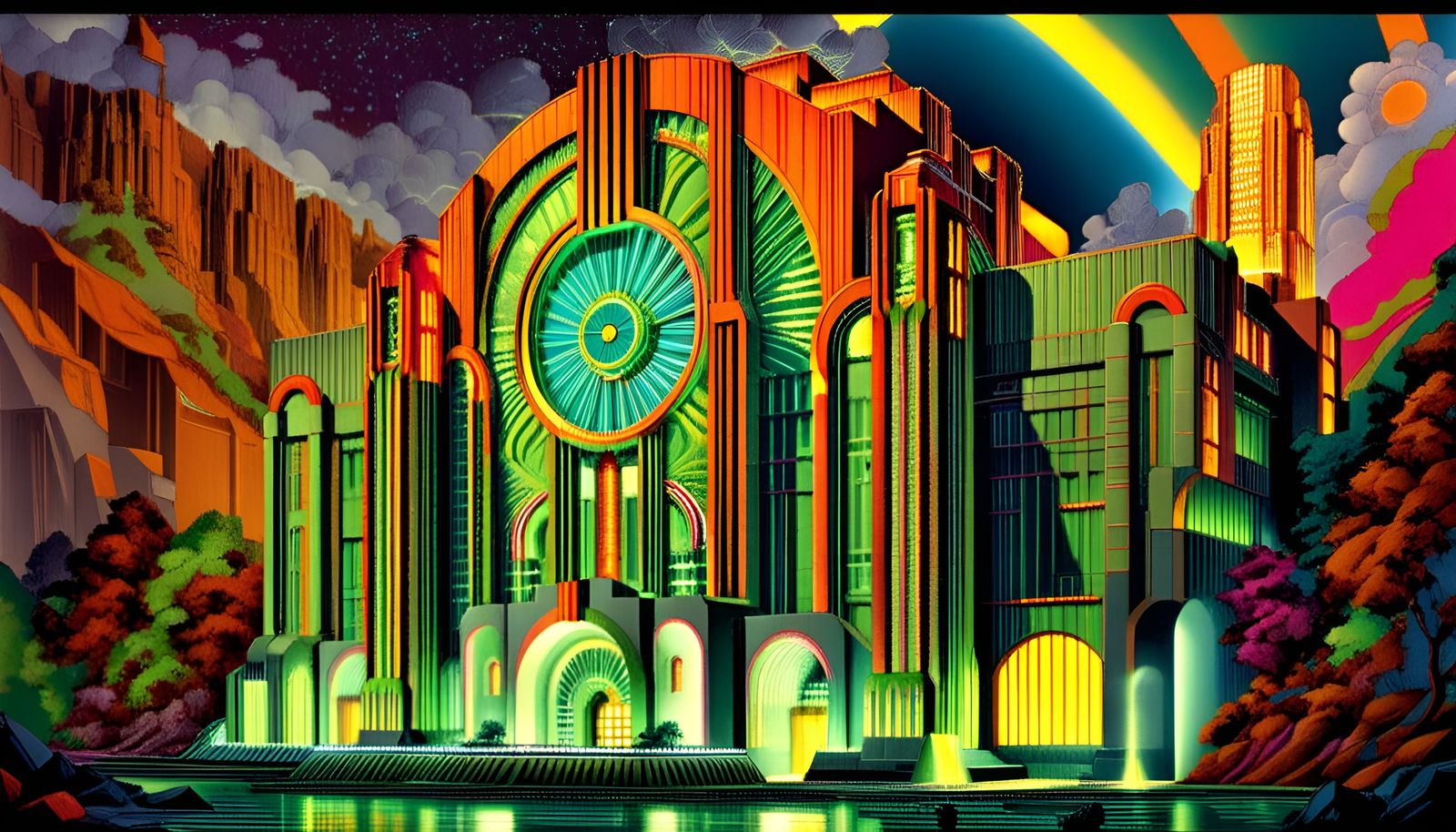 Intricate Industrial Art Deco Geometric Design