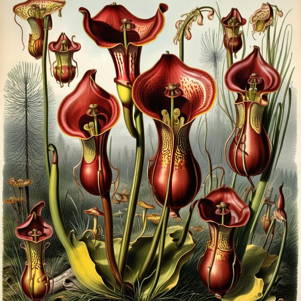 Pitcher Plants: Ernst Haeckel Botanical Illustration