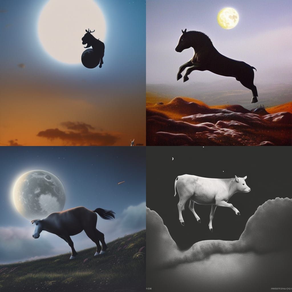 Cow Jumping Over Moon: Digital Matte Painting