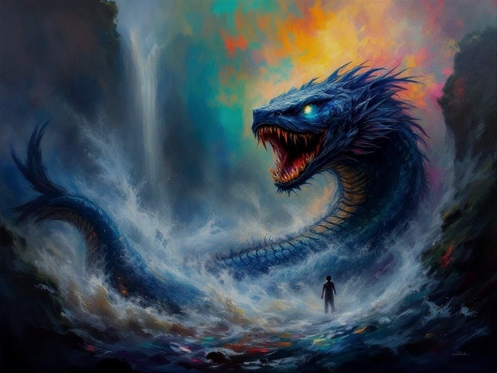 African soul - Nyami Nyami fighting the dam project on Zambezi river