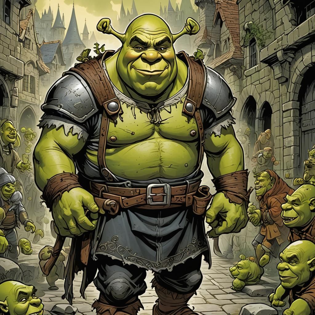 Shrek as The Watcher in Comic Book Style
