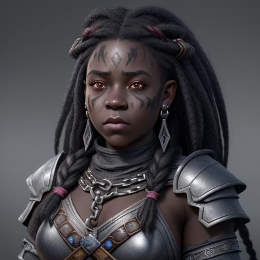 Dwarf Warrior Woman in Armor: Fantasy Concept Art