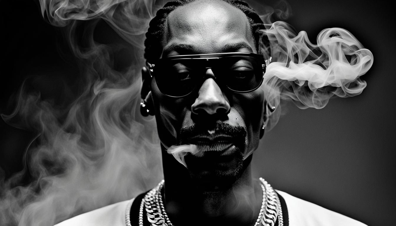 Snoop Dogg Portrait Art Made of Smoke