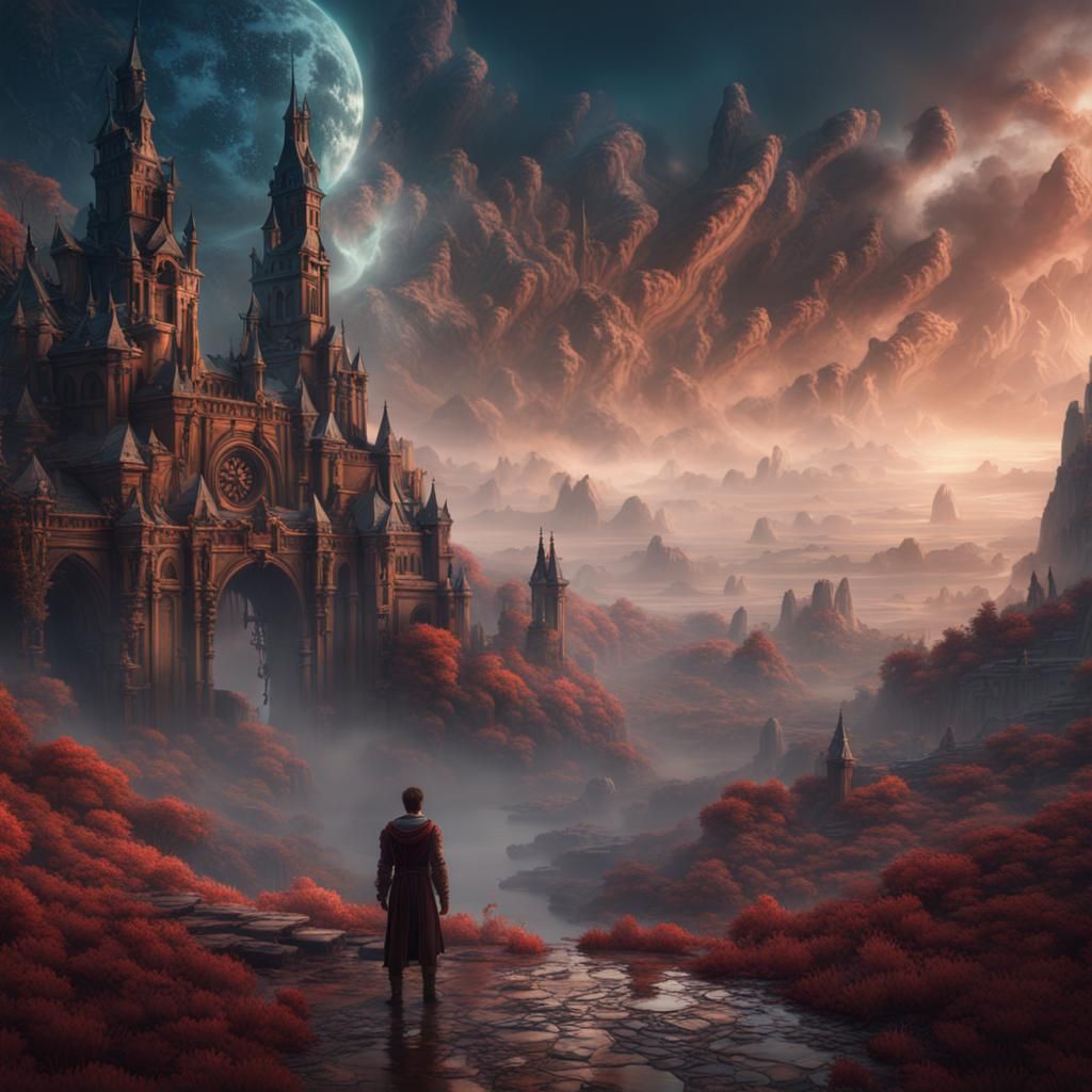Dreamscape: Detailed Matte Painting in Deep Color