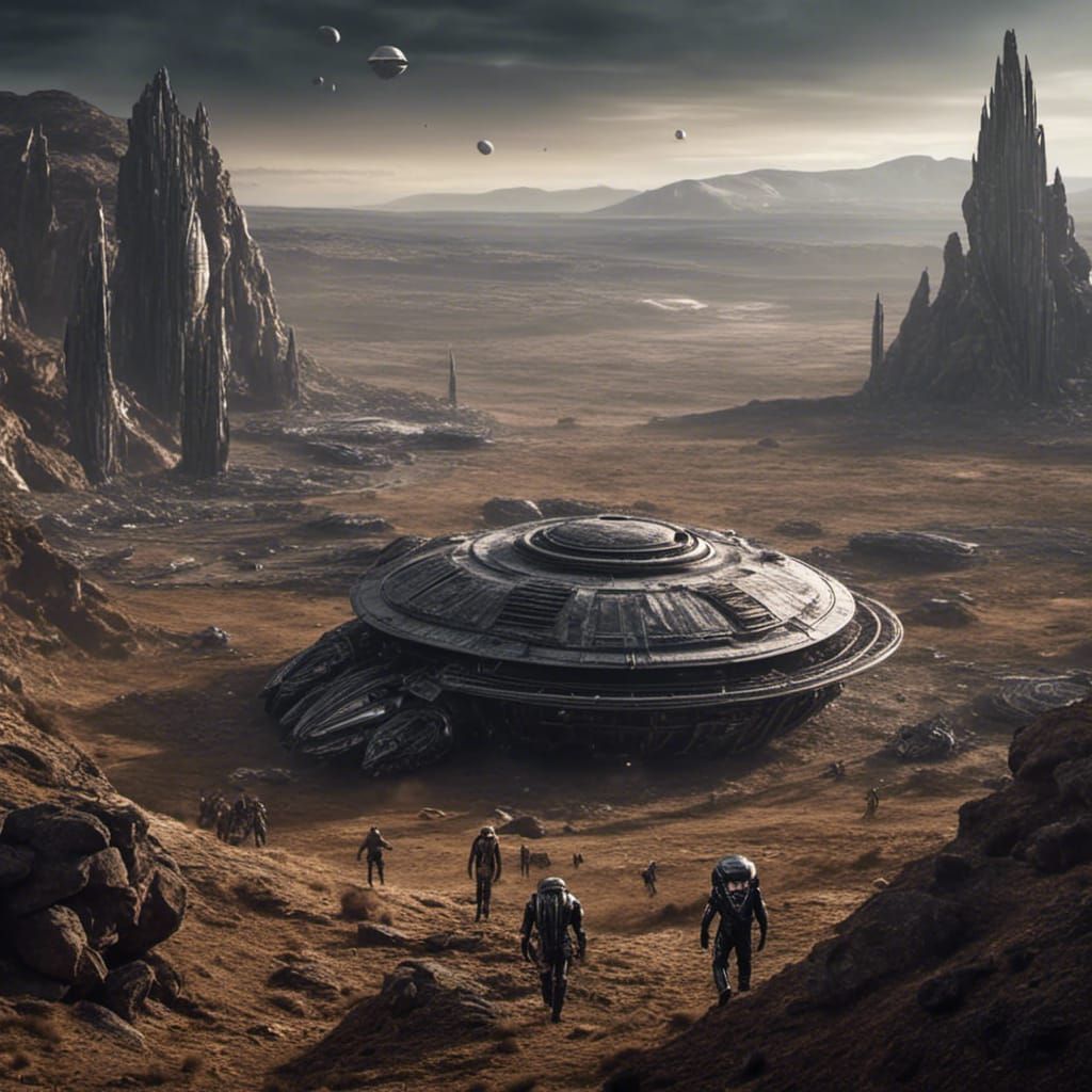 Biopunk Aliens Capture Crash Survivors in Rocky Terrain