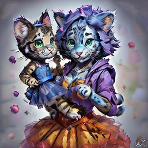 Cute Pixar Cat in Tutu: 3D Digital Art