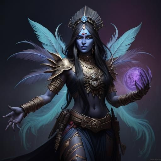 Hyperrealistic Dark Fantasy: Goddess Kali Concept Art