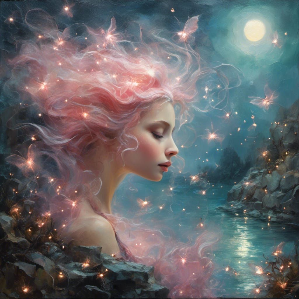 fairy mermaid  <lora:MJ6 Stained Glass:1.0>