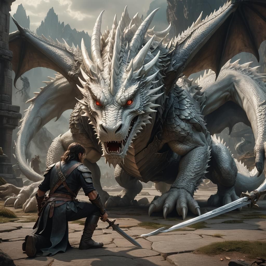 Man and Dragon: A Digital Matte Painting