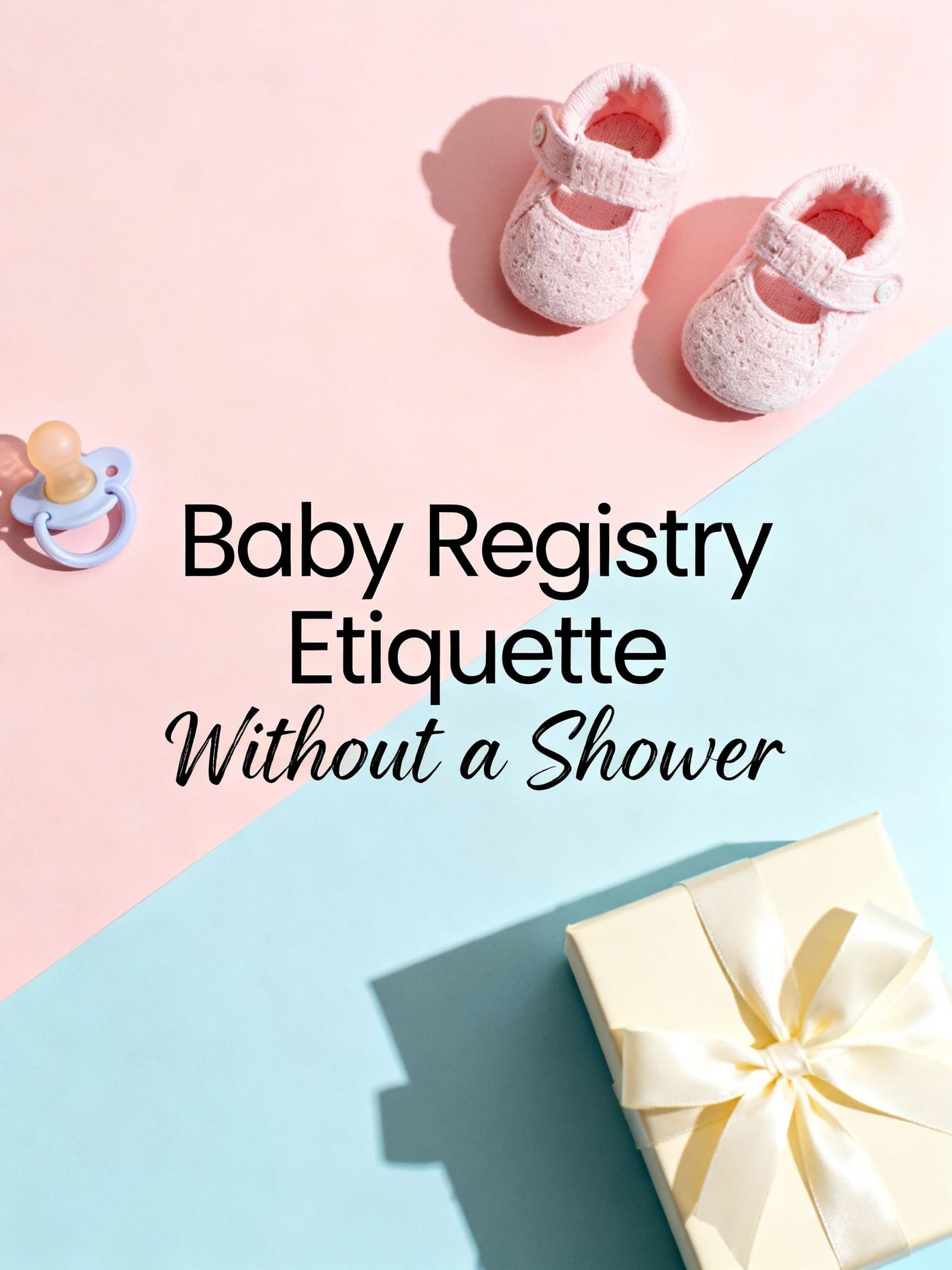 Baby Registry Etiquette Pin: Minimal Pastel Flat Lay