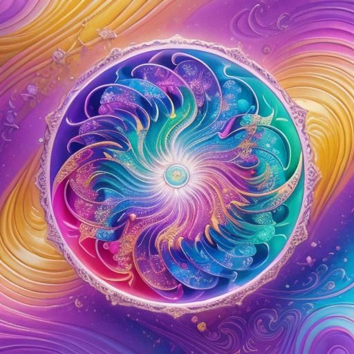 Rainbow Poetry on Golden Parchment Scroll