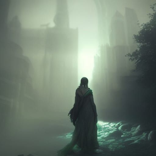 Person with Red Cross, Hyperdetailed Color Gradient