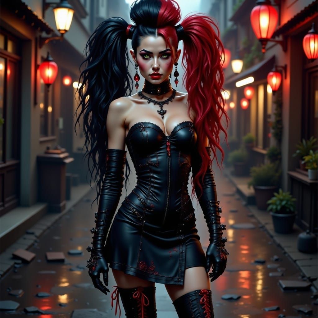 Goth Punk Vampire Queen with Mohawks