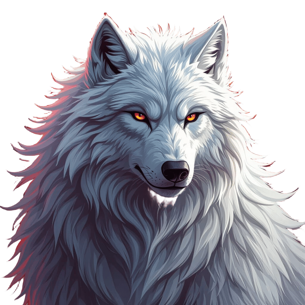 Realistic White Werewolf Portrait in Fantasy Art Style
