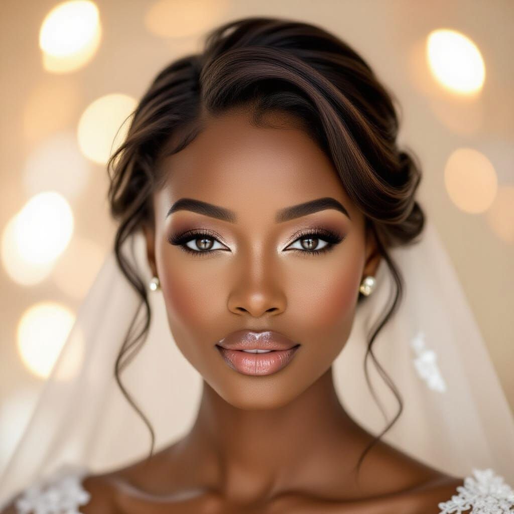 Elegant African Bride with Modern Hairstyle