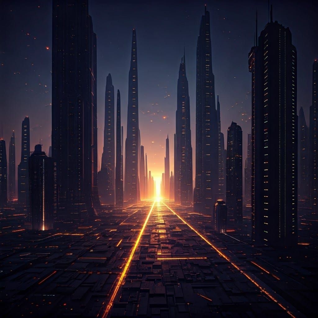 Cyberpunk Ecumenopolis: Vast Futuristic Cityscape