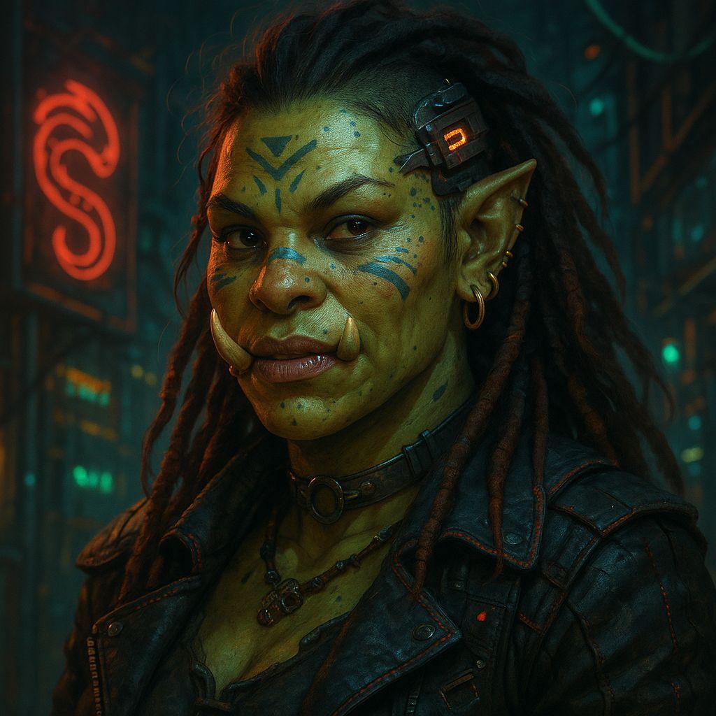 Shadowrun Female Ogre Face Close-Up