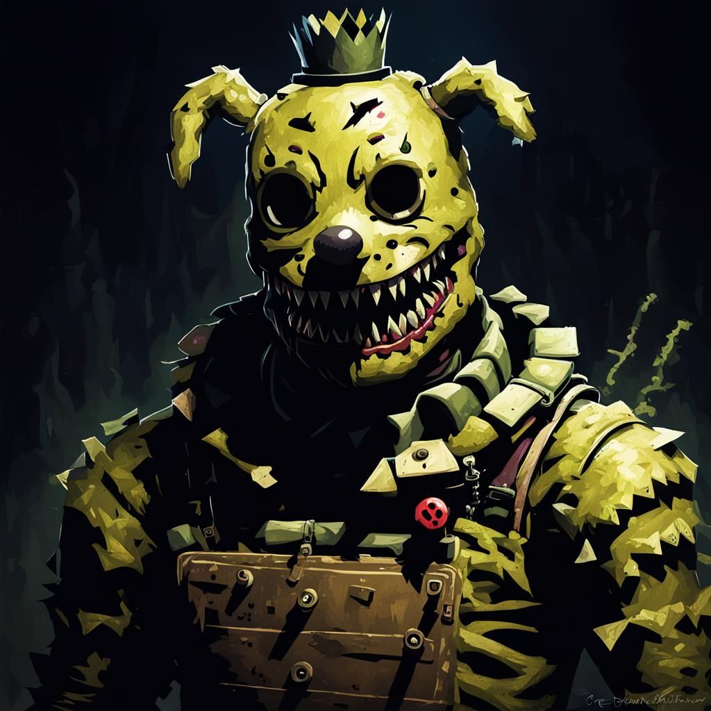 Sinister Springtrap Character in Digital Painting Style