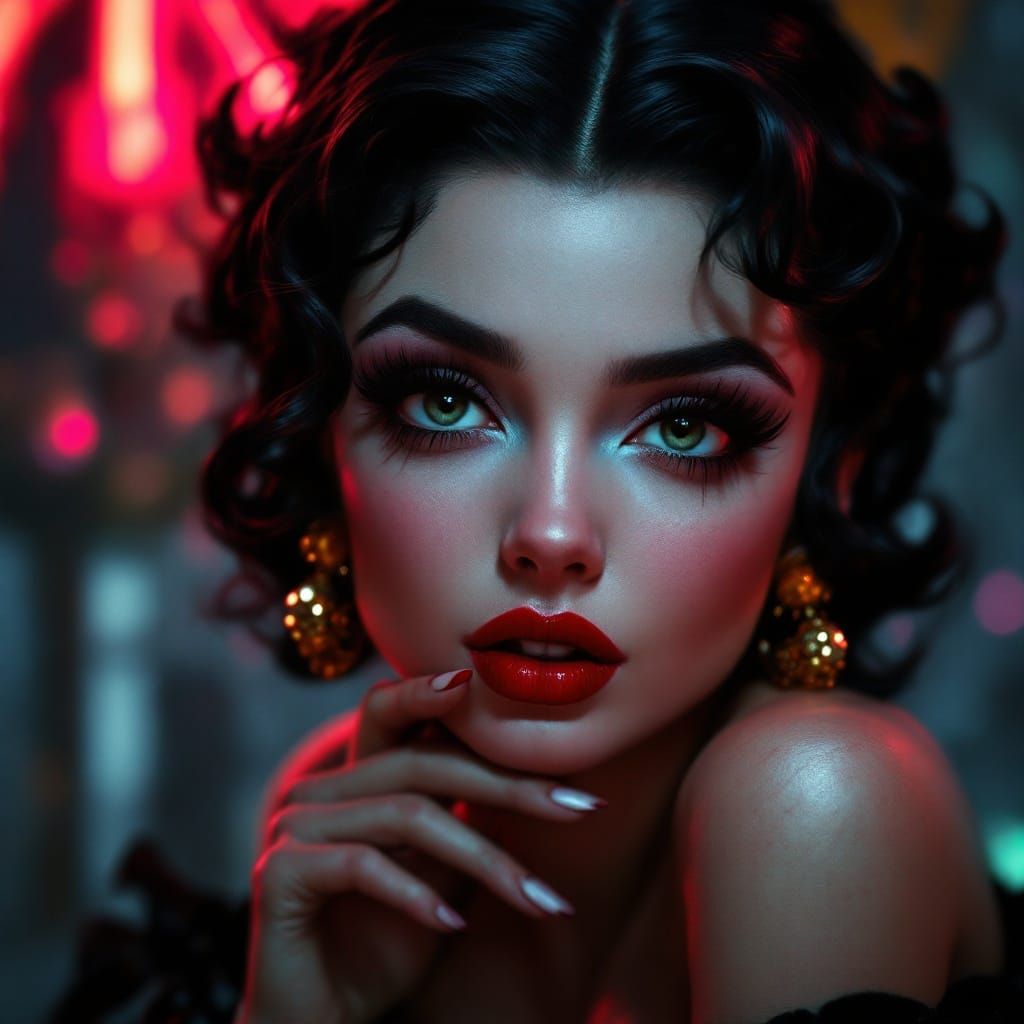 Betty Boop as Femme Fatale in Art Nouveau Style