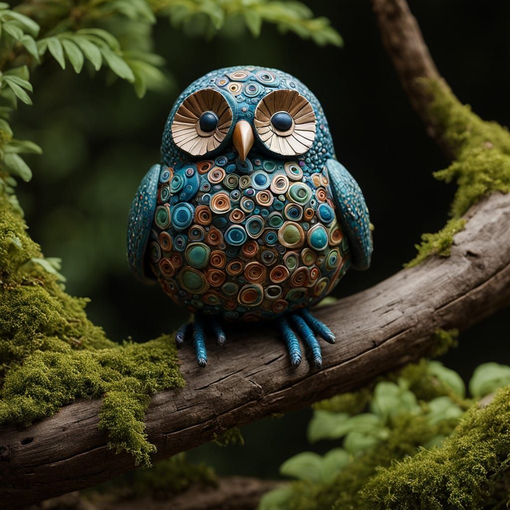 Feathers made of clay