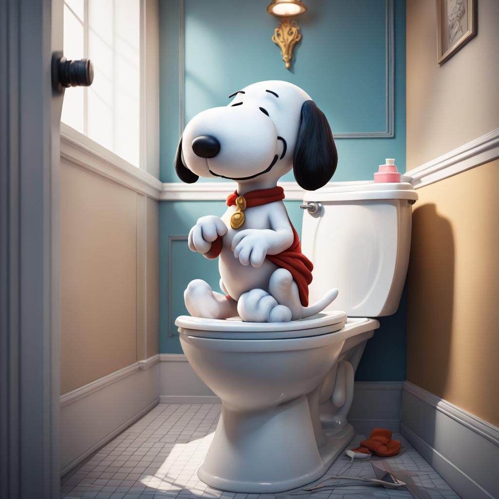 Snoopy having a Poopy