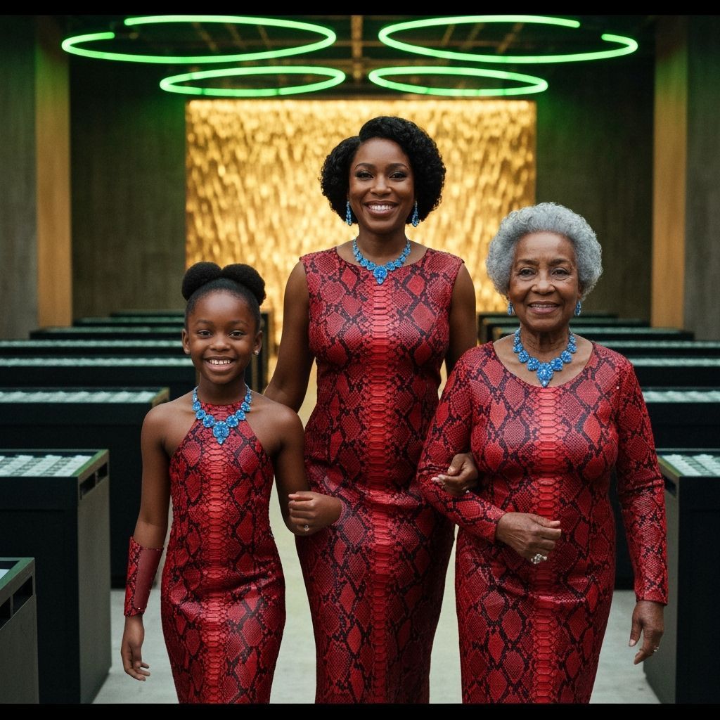 Generations of Black Women in Futuristic Setting