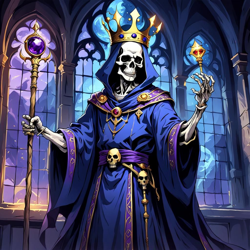 Necromancer in Alchemy Lab: Anime-Inspired Color Sketch