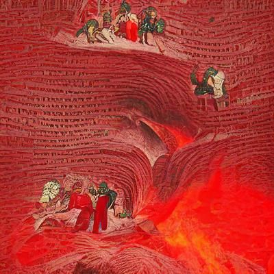 Infernal Landscape Inspired by Dante's Inferno