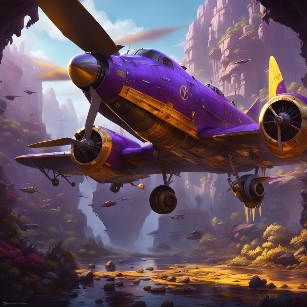 Plane Crash in Dark Fantasy Style