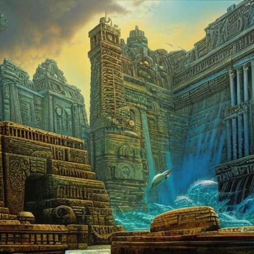 Atlantis Rising: An Oil Painting of a Lost City