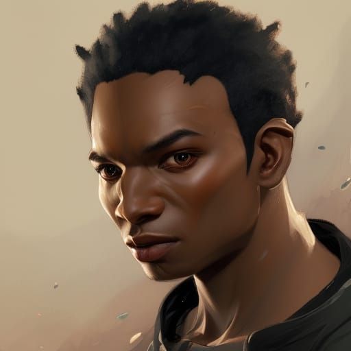 Detailed Portrait of a Black Male Elf