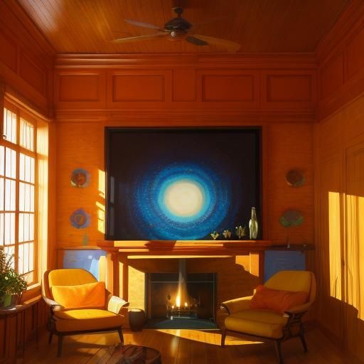 Woman in Yoga Pose: Triadic Colors Oil Painting