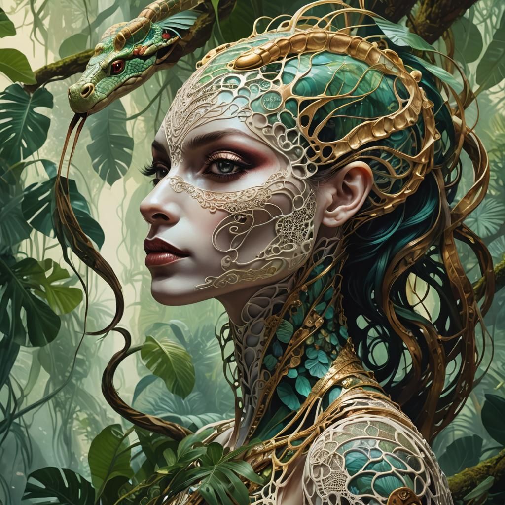 Cobra Fractal Masterpiece in Pastel Ink