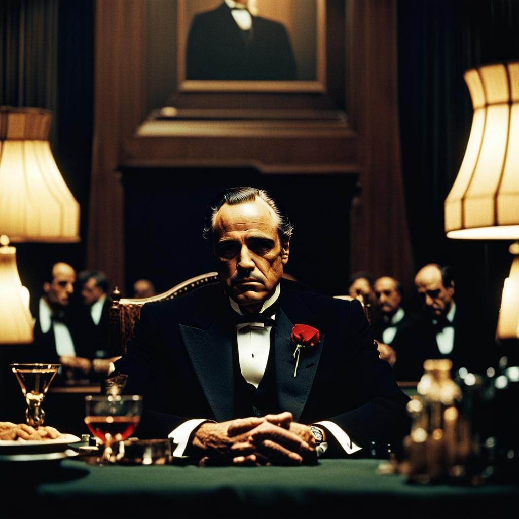 Godfather Inspired Cinematic Film Still