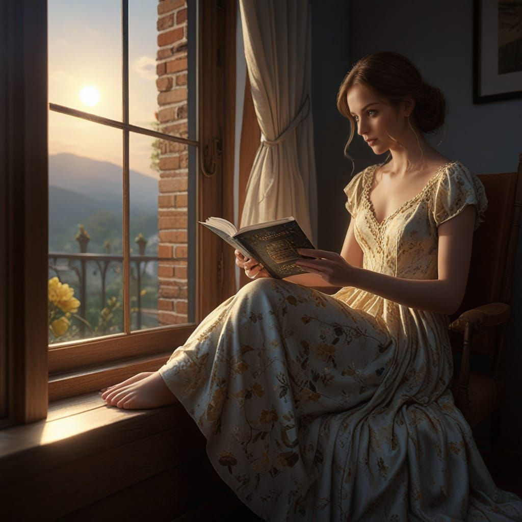 Cozy Bookworm in a Sparkling Wonderland