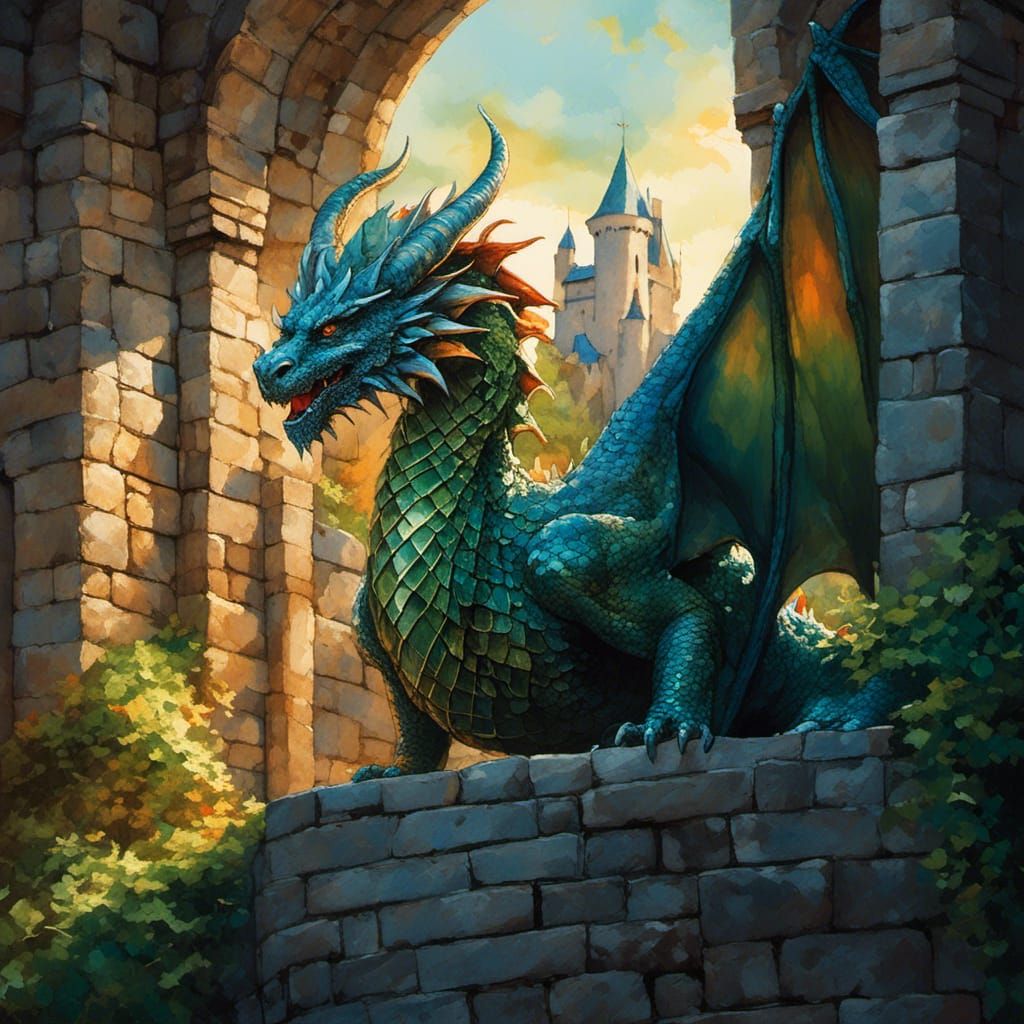 Majestic Dragon Head in Epic Fantasy Artwork