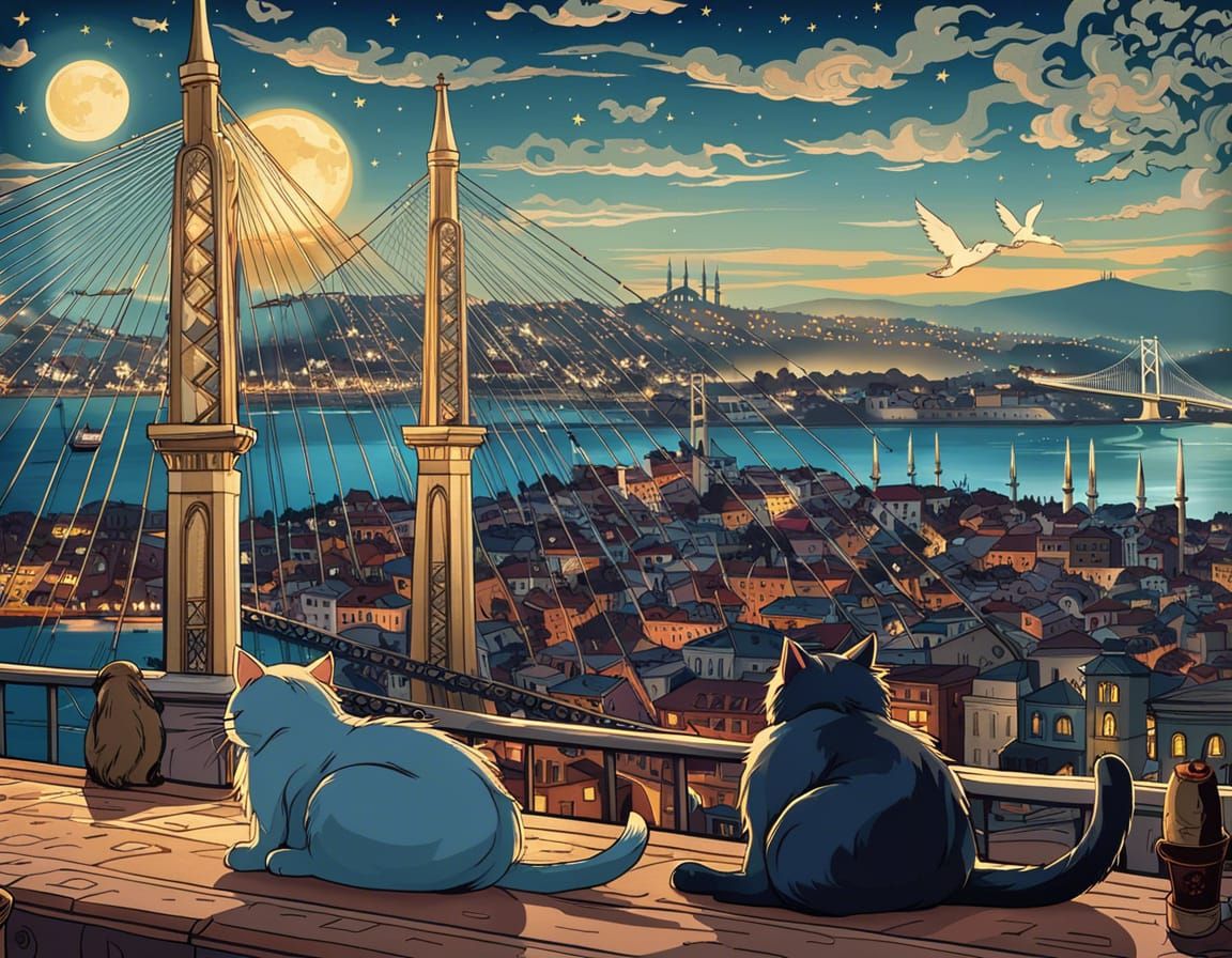 Istanbul's Yavuz Sultan Selim Bridge at Night