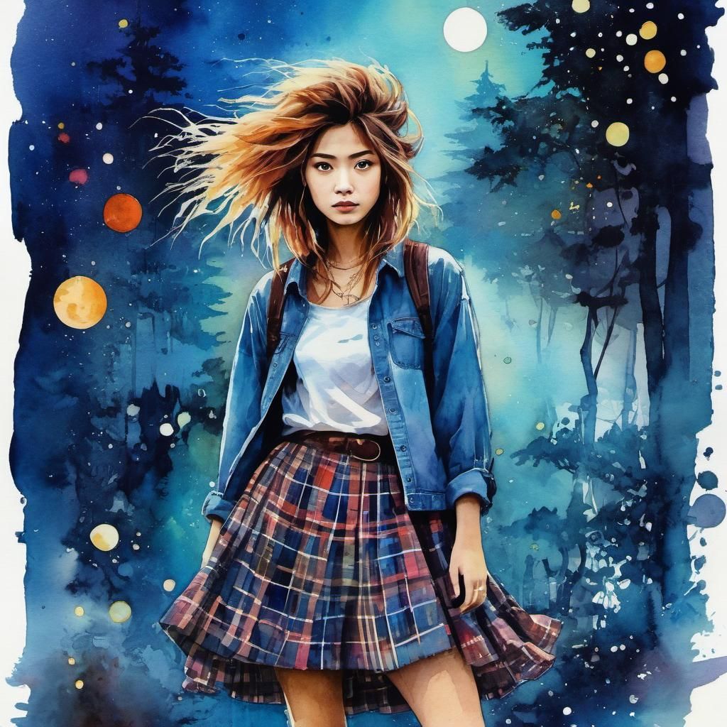 Asian Student - Watercolor Painting