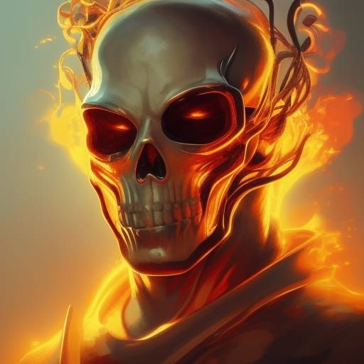 Ghost Rider Portrait in Hyperdetailed Style